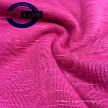 100% polyester knit 21S slub yarn plain dyed jersey fabric